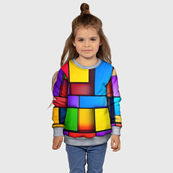 Свитшот детский Красочные объемные блоки, цвет: 3D-меланж — фото 2