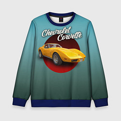 Свитшот детский Американский спорткар Chevrolet Corvette Stingray, цвет: 3D-синий