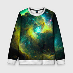 Детский свитшот Небула в космосе в зеленых тонах - нейронная сеть
