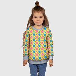 Свитшот детский Летний паттерн с ракушками, цвет: 3D-меланж — фото 2