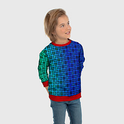 Свитшот детский Сине-зеленый геометрический узор, цвет: 3D-красный — фото 2