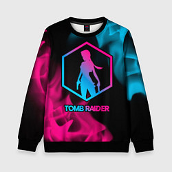 Свитшот детский Tomb Raider - neon gradient, цвет: 3D-черный