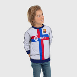 Свитшот детский Барселона форма 2223 гостевая, цвет: 3D-синий — фото 2