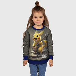 Свитшот детский Pikachu rock, цвет: 3D-синий — фото 2