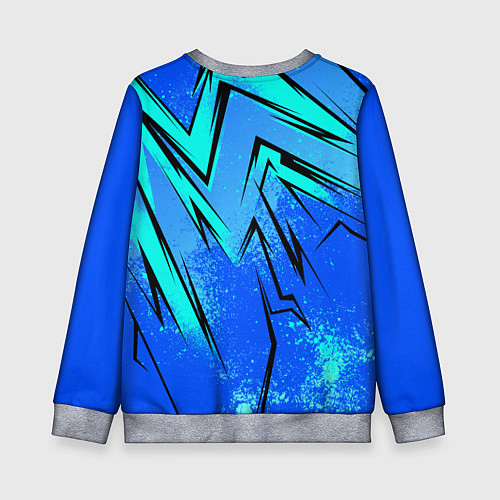 Детский свитшот Sport uniform - синие брызки / 3D-Меланж – фото 2