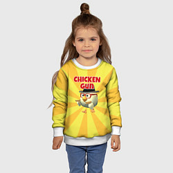 Свитшот детский Chicken Gun с пистолетами, цвет: 3D-белый — фото 2