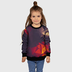 Свитшот детский Полигональный узор, цвет: 3D-черный — фото 2