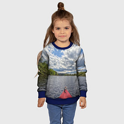 Свитшот детский Сплав на байдарке, цвет: 3D-синий — фото 2