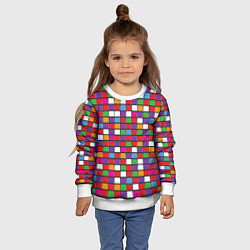Свитшот детский Color cubes, цвет: 3D-белый — фото 2