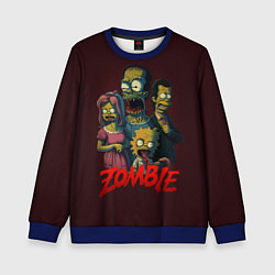 Свитшот детский Симпсоны зомби, цвет: 3D-синий