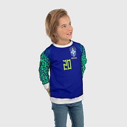 Свитшот детский Винисиус Жуниор ЧМ 2022 сборная Бразилии гостевая, цвет: 3D-белый — фото 2