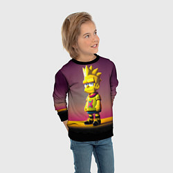 Свитшот детский Барт Симпсон - нейросеть, цвет: 3D-черный — фото 2