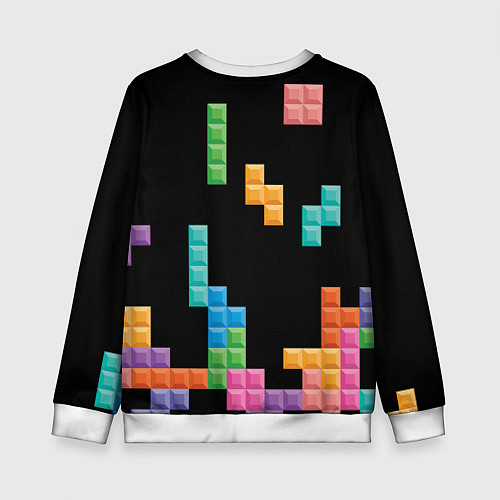Детский свитшот Тетрис падающие блоки / 3D-Белый – фото 2