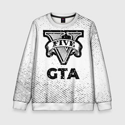 Детский свитшот GTA с потертостями на светлом фоне