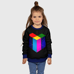 Свитшот детский Многосторонний цветной куб, цвет: 3D-синий — фото 2