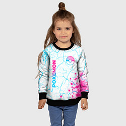 Свитшот детский Pokemon neon gradient style: надпись, символ, цвет: 3D-черный — фото 2