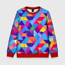 Свитшот детский Геометрическая абстракция красок, цвет: 3D-красный