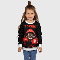 Свитшот детский Boxing tiger, цвет: 3D-белый — фото 2