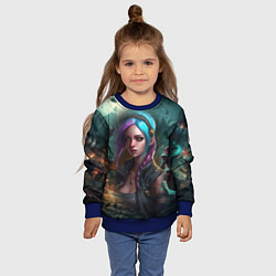 Свитшот детский Jinx art Arcane League of Legends, цвет: 3D-синий — фото 2