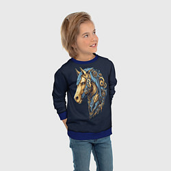 Свитшот детский Механический конь, цвет: 3D-синий — фото 2