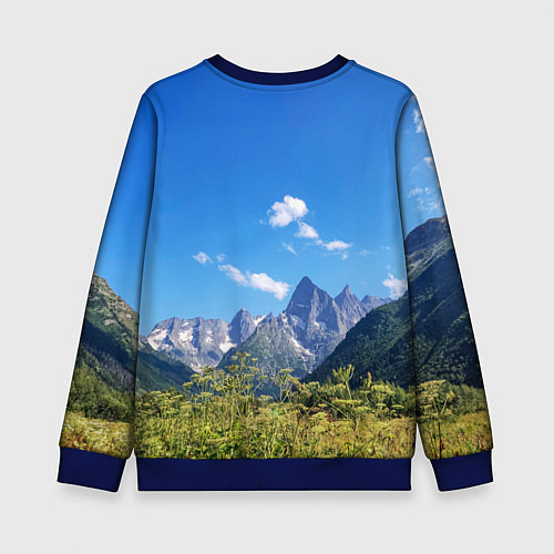 Детский свитшот Фото гор / 3D-Синий – фото 2