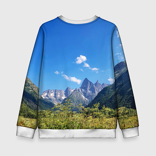 Детский свитшот Название гор России / 3D-Белый – фото 2