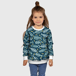 Свитшот детский Рыбы скелетоны, цвет: 3D-белый — фото 2