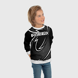 Свитшот детский Роблокс - белая линия, цвет: 3D-белый — фото 2