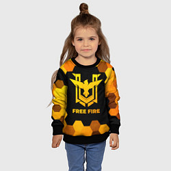 Свитшот детский Free Fire - gold gradient, цвет: 3D-черный — фото 2