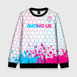 Детский свитшот Among Us neon gradient style: символ сверху