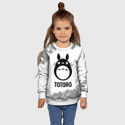 Свитшот детский Totoro glitch на светлом фоне, цвет: 3D-белый — фото 2