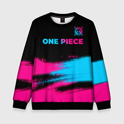 Свитшот детский One Piece - neon gradient: символ сверху, цвет: 3D-черный