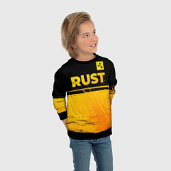 Свитшот детский Rust - gold gradient: символ сверху, цвет: 3D-черный — фото 2