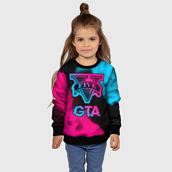 Свитшот детский GTA - neon gradient, цвет: 3D-черный — фото 2