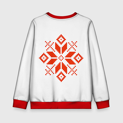 Детский свитшот Удмуртский узор / 3D-Красный – фото 2