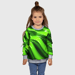 Свитшот детский Текстура зеленая слизь, цвет: 3D-меланж — фото 2