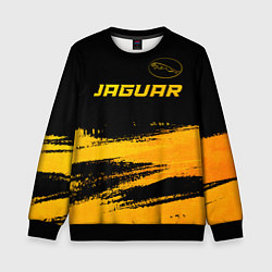 Свитшот детский Jaguar - gold gradient: символ сверху, цвет: 3D-черный