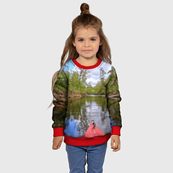 Свитшот детский Красная байдарка, цвет: 3D-красный — фото 2