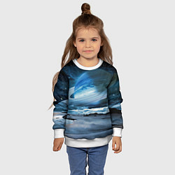 Свитшот детский Падение Сатурна - пейзаж, цвет: 3D-белый — фото 2