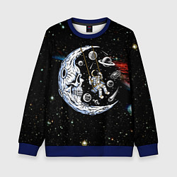 Свитшот детский Космические качели - череп, цвет: 3D-синий