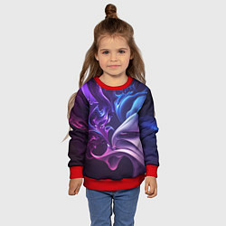 Свитшот детский Сине-фиолетовый всплеск, цвет: 3D-красный — фото 2