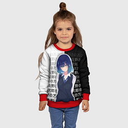 Свитшот детский Аканэ - Звёздное дитя - иероглифы, цвет: 3D-красный — фото 2