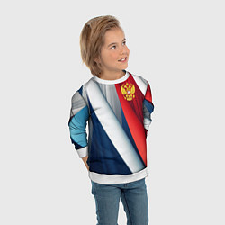 Свитшот детский Герб России абстракция, цвет: 3D-белый — фото 2