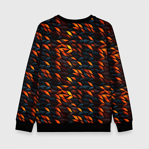 Детский свитшот Black orange texture / 3D-Черный – фото 2