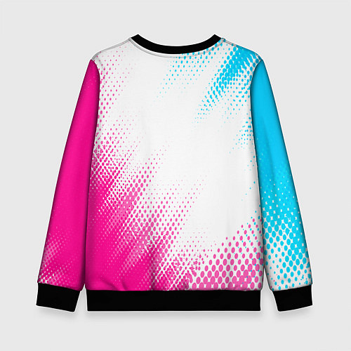 Детский свитшот Chery neon gradient style: надпись, символ / 3D-Черный – фото 2