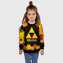 Свитшот детский Zelda - gold gradient, цвет: 3D-черный — фото 2