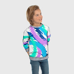 Свитшот детский Абстрактный рисунок неоновых тонов, цвет: 3D-меланж — фото 2