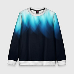 Свитшот детский Синее пламя огня на черном, цвет: 3D-белый