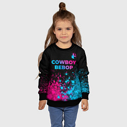 Свитшот детский Cowboy Bebop - neon gradient: символ сверху, цвет: 3D-черный — фото 2