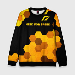 Свитшот детский Need for Speed - gold gradient: символ сверху, цвет: 3D-черный